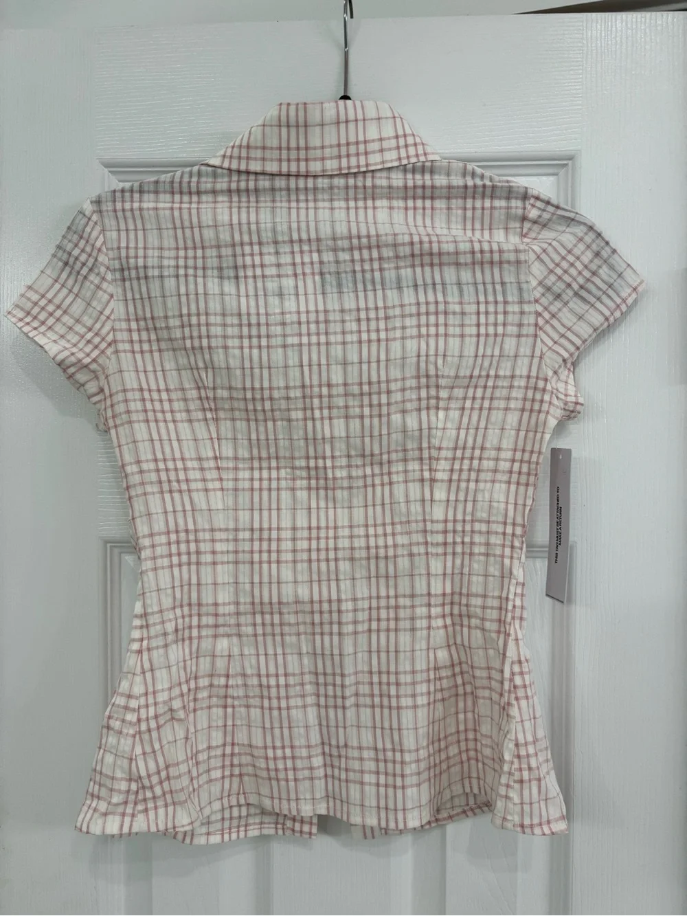 Princess Polly Pink Plaid Short-Sleeve Button Down Top - Picture 4 of 7